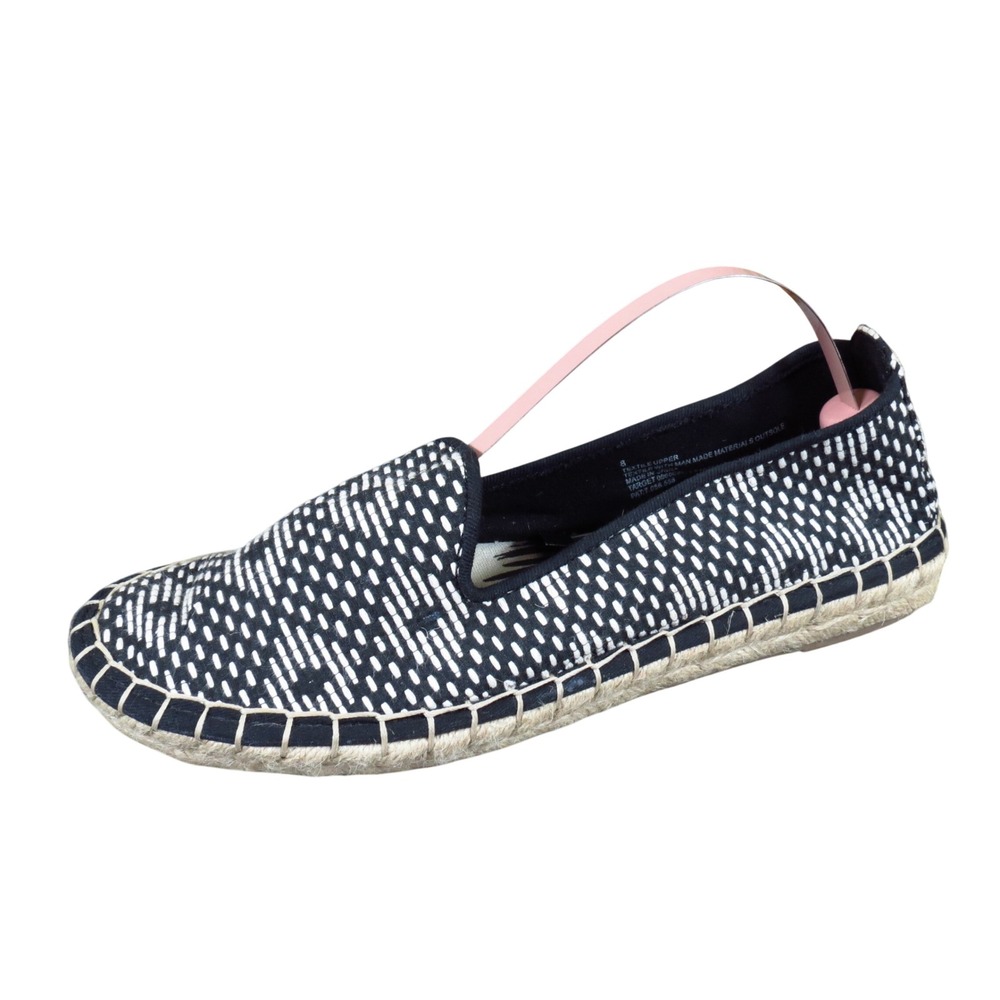 DV Dolce Vita Women Espadrille Flat Size 8 Summer Travel Black White Textile
